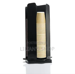 Black 4-Section Revolving Coffee/Dispenser Cup Organizer