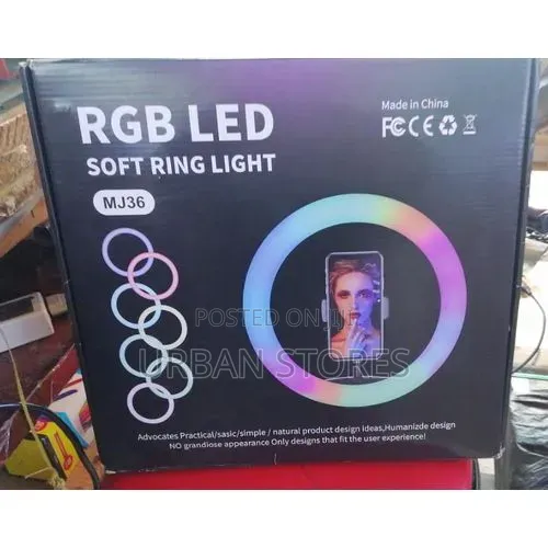 14 Inches RGB LED Soft Ring Light With Tripod Stand Phone Holder