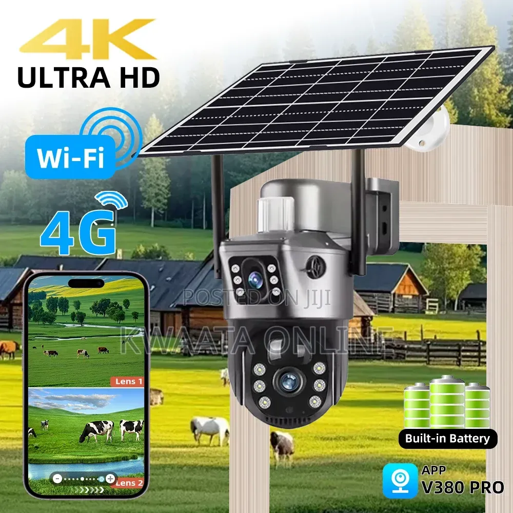 4G Sim Card Dual Lens PTZ Solar Camera WiFi Wireless Security Camera