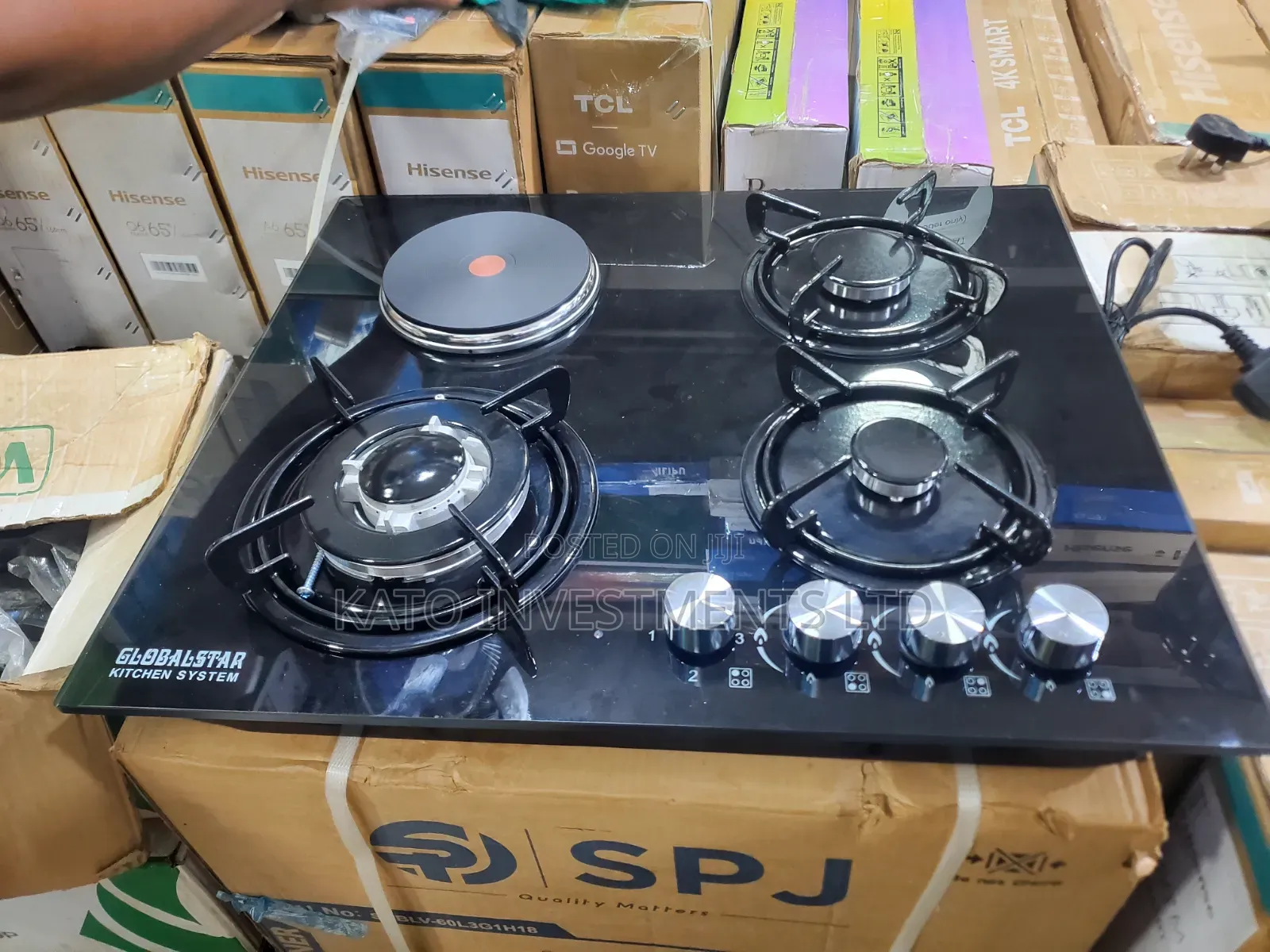 Globalstar 3+1 Hybrid Hob 3 Gas Burners and 1 Electric Hot Plate