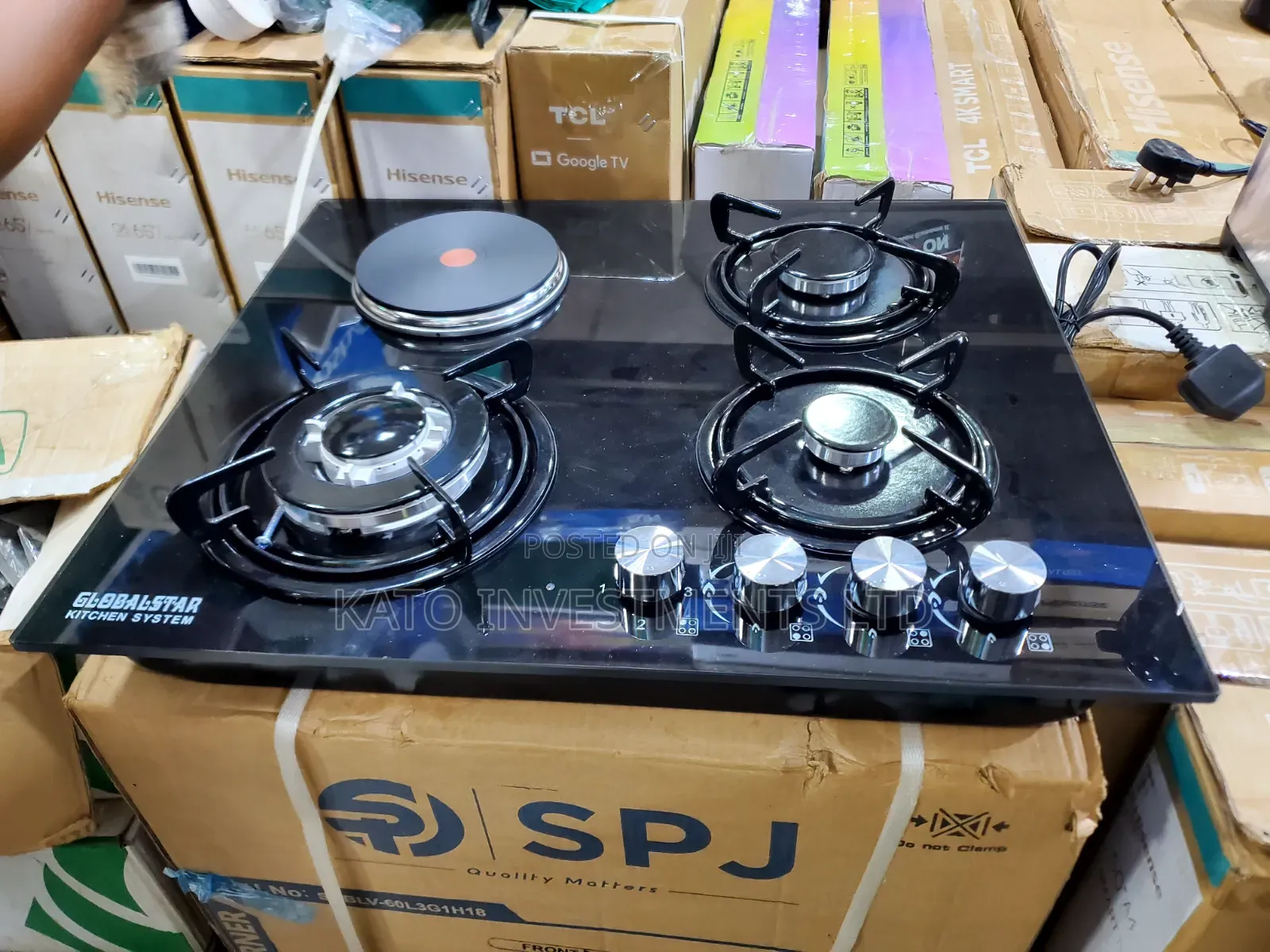 Globalstar 3+1 Hybrid Hob 3 Gas Burners and 1 Electric Hot Plate