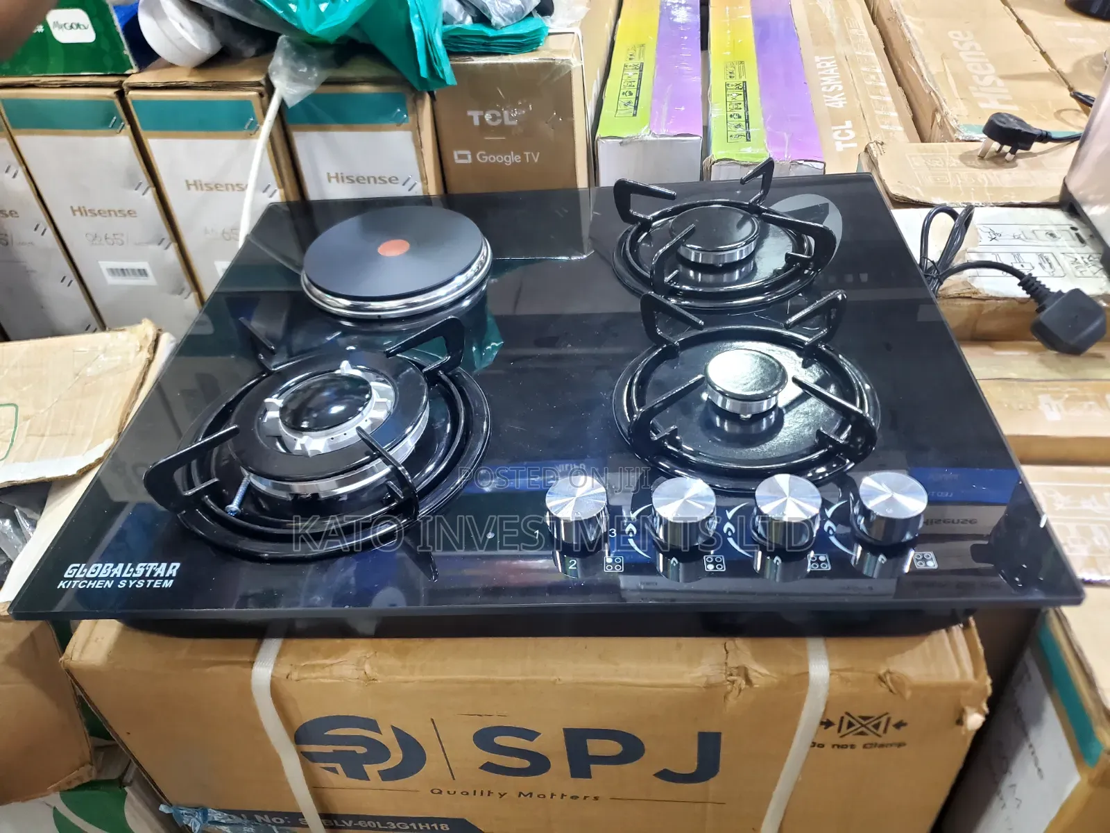 Globalstar 3+1 Hybrid Hob 3 Gas Burners and 1 Electric Hot Plate