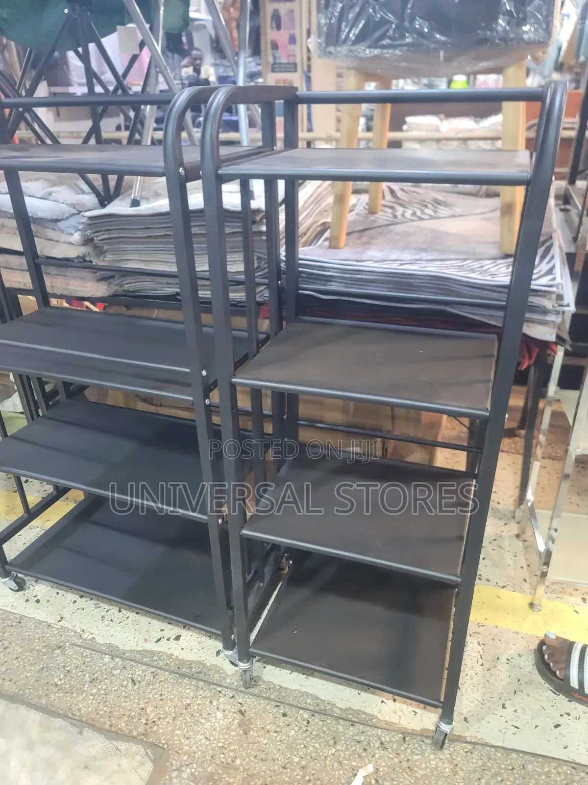 Metal Kitchen Storage Rack With Wheels - Multipurpose Organizer Shelf