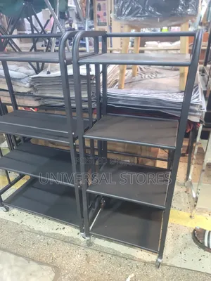 Metal Kitchen Storage Rack With Wheels - Multipurpose Organizer Shelf