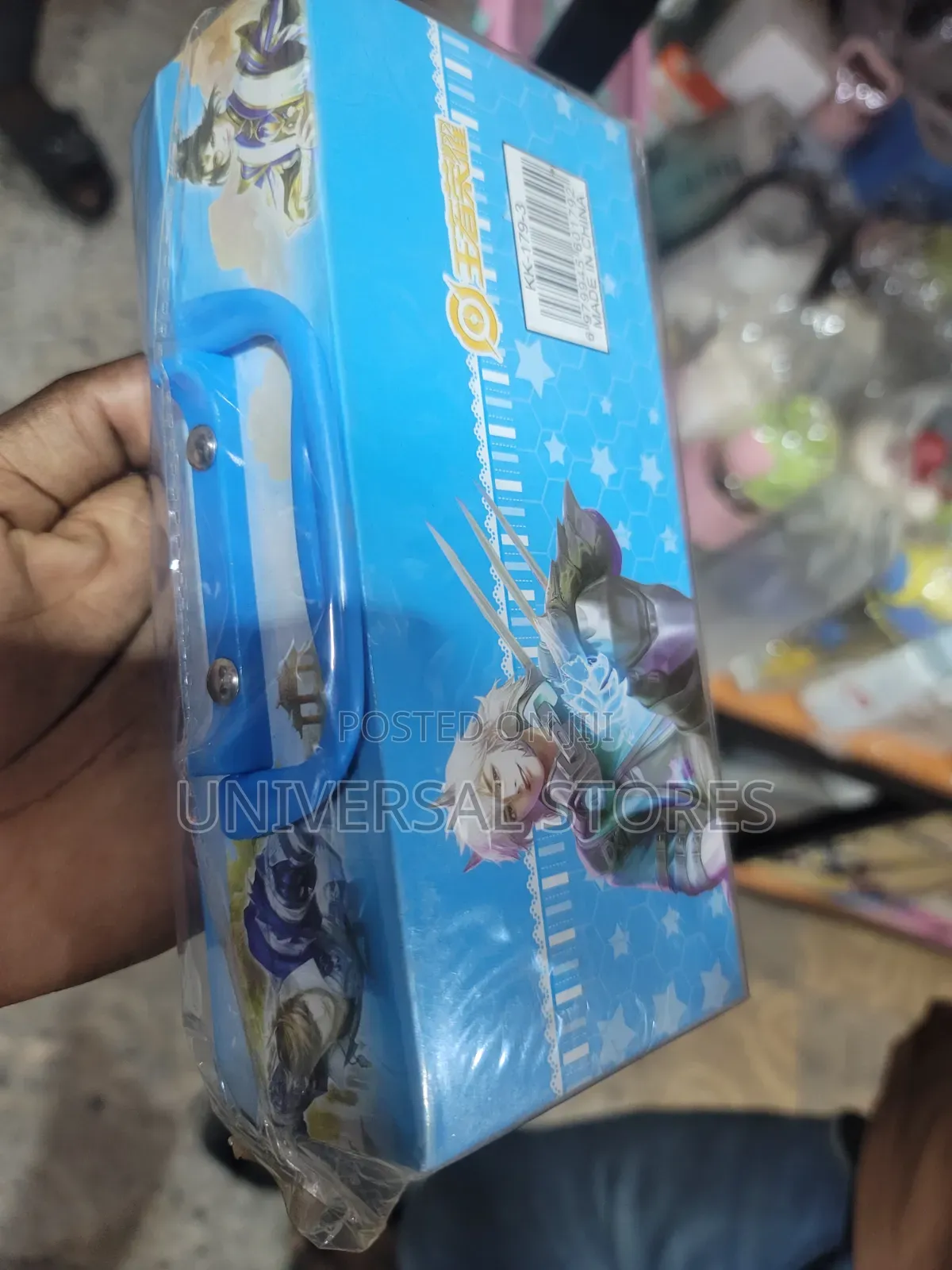 Blue Plastic Suitcase-Style Pencil Box for Kids