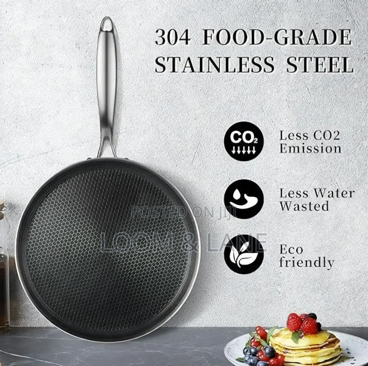 32cm Stainless Steel Honeycomb Frying Pan Non-Stick Pan