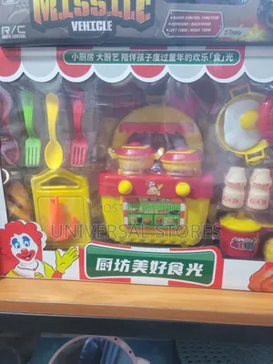 Colorful Children's Plastic Kitchen and Fast-Food Pretend Play Set
