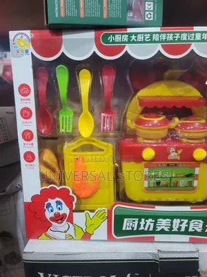 Colorful Children's Plastic Kitchen and Fast-Food Pretend Play Set