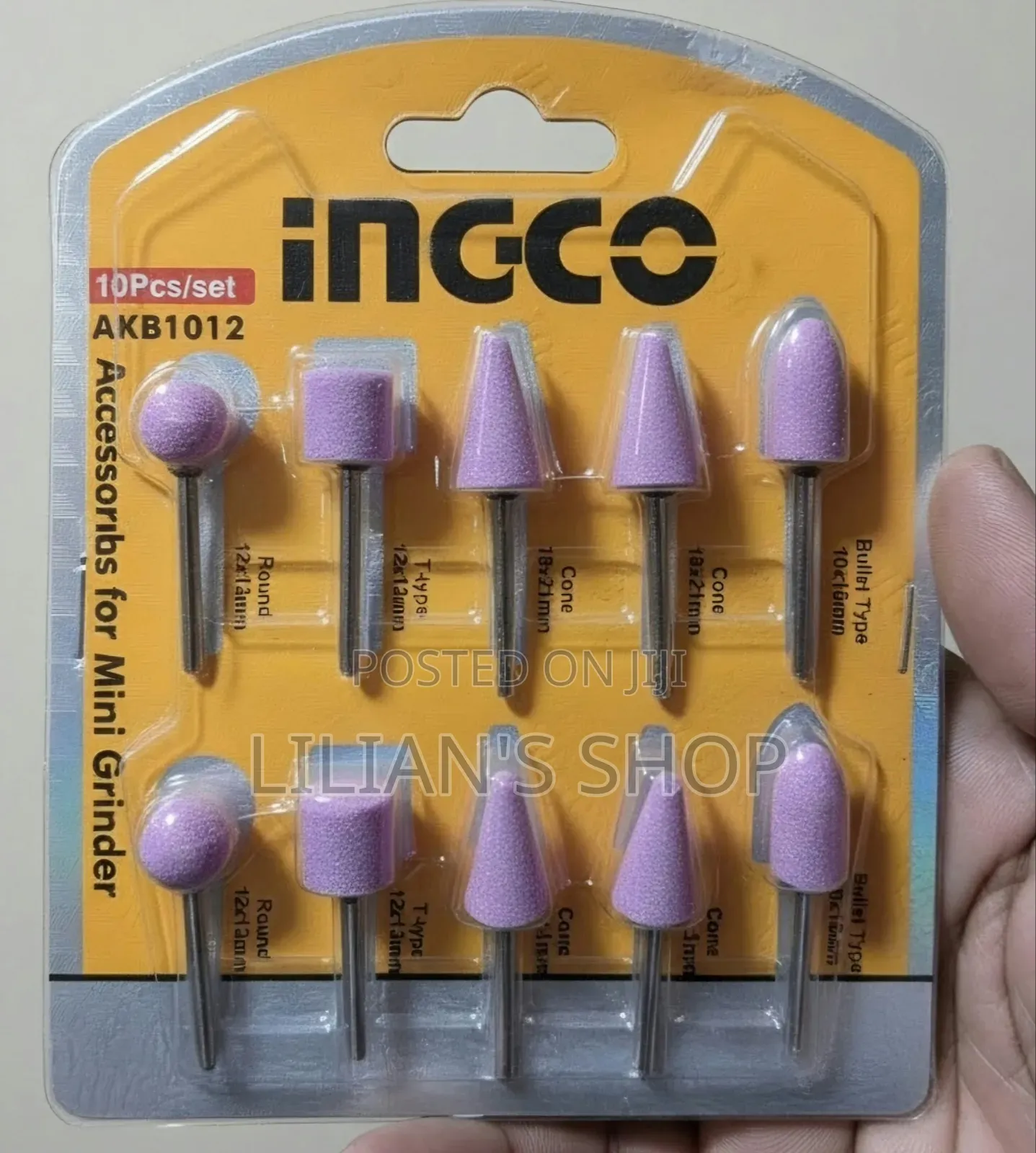 INGCO AKB1012 10-Piece Mounted Stone Accessory Set