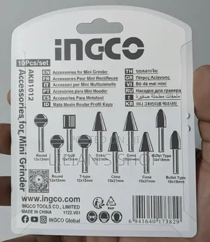 INGCO AKB1012 10-Piece Mounted Stone Accessory Set