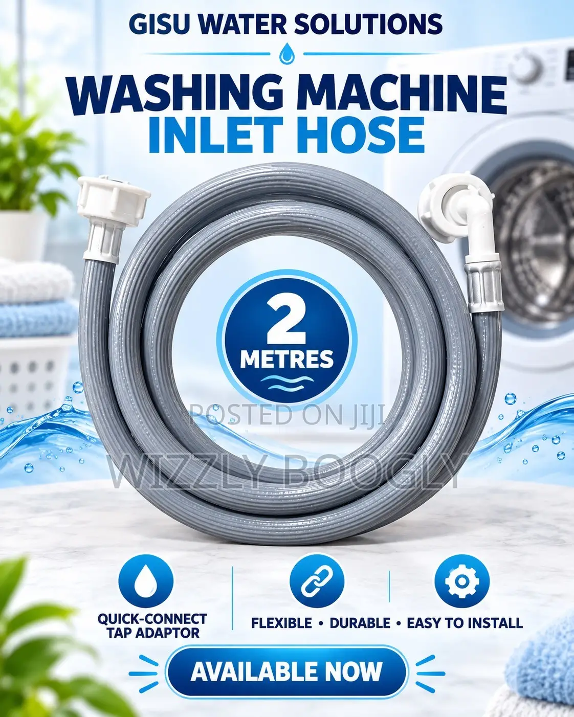 Original 2 Metre Washing Machine Water Inlet Hose