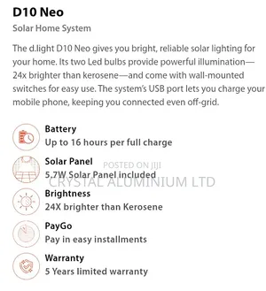 Monthly Installments D10 Neo 5.7W Solar Home System