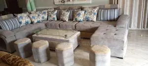 Grey7-Seater L Shaped Sectional Sofa Set