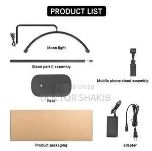 LED Half Moon Lamp With Stand and Remote