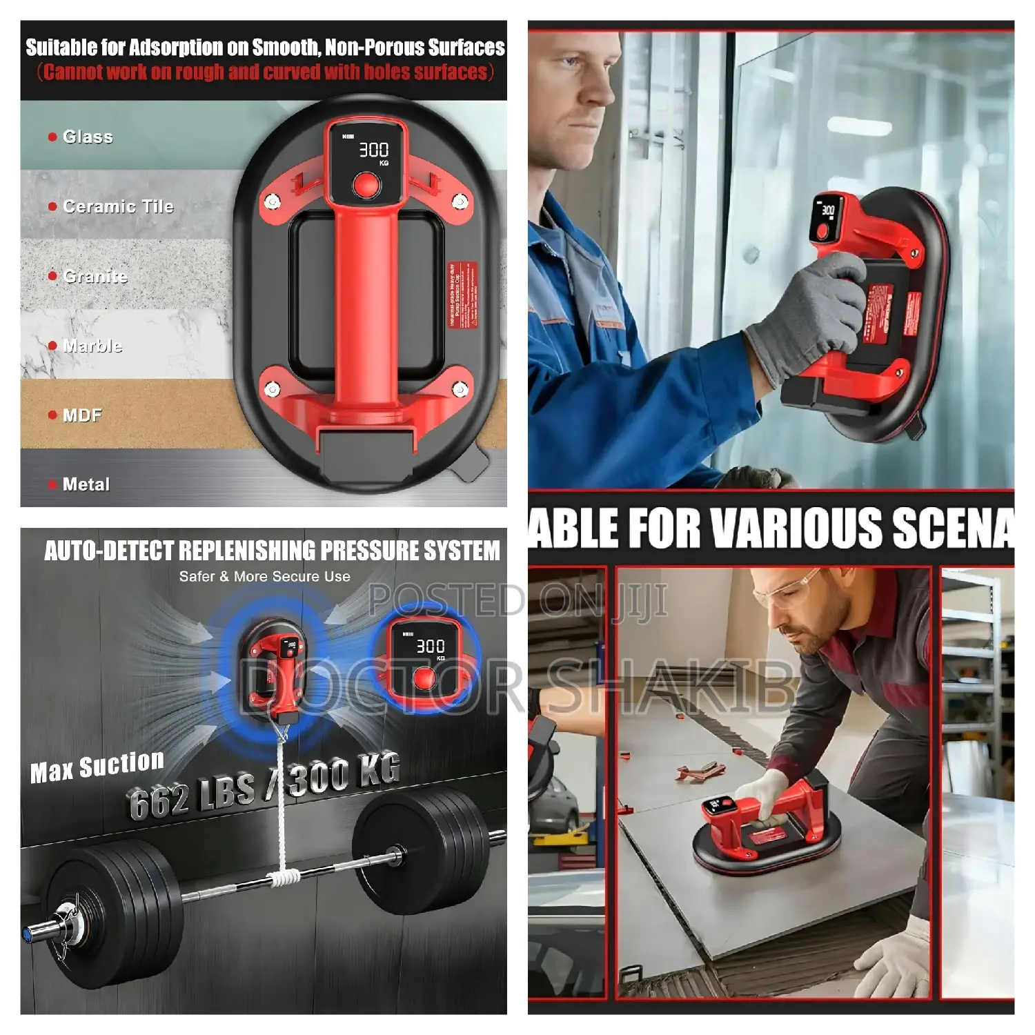 Heavy-Duty Electric Vacuum Suction Cup Lifter