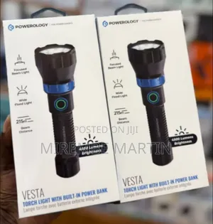 Powerology Vesta Torch Light With Built-in Power Bank