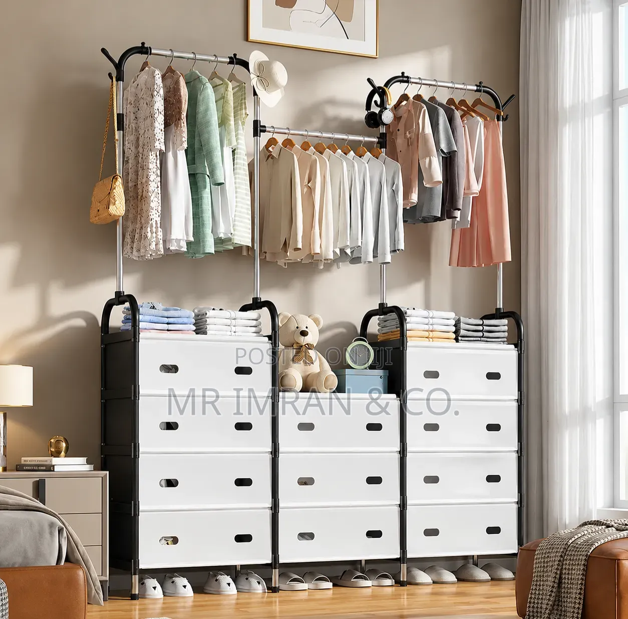 Multipurpose 3-in-1 Coat and Shoe Rack
