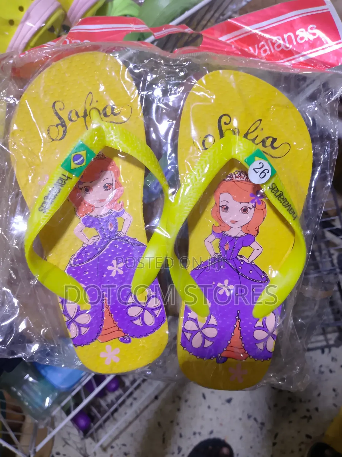 Pair of Bright Yellow Children's Flip-Flops