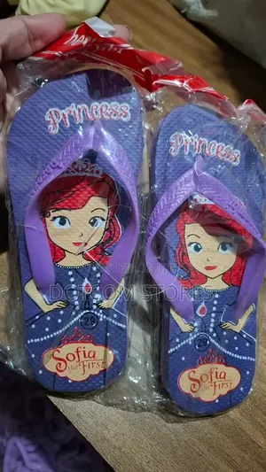 Pair of Bright Yellow Children's Flip-Flops