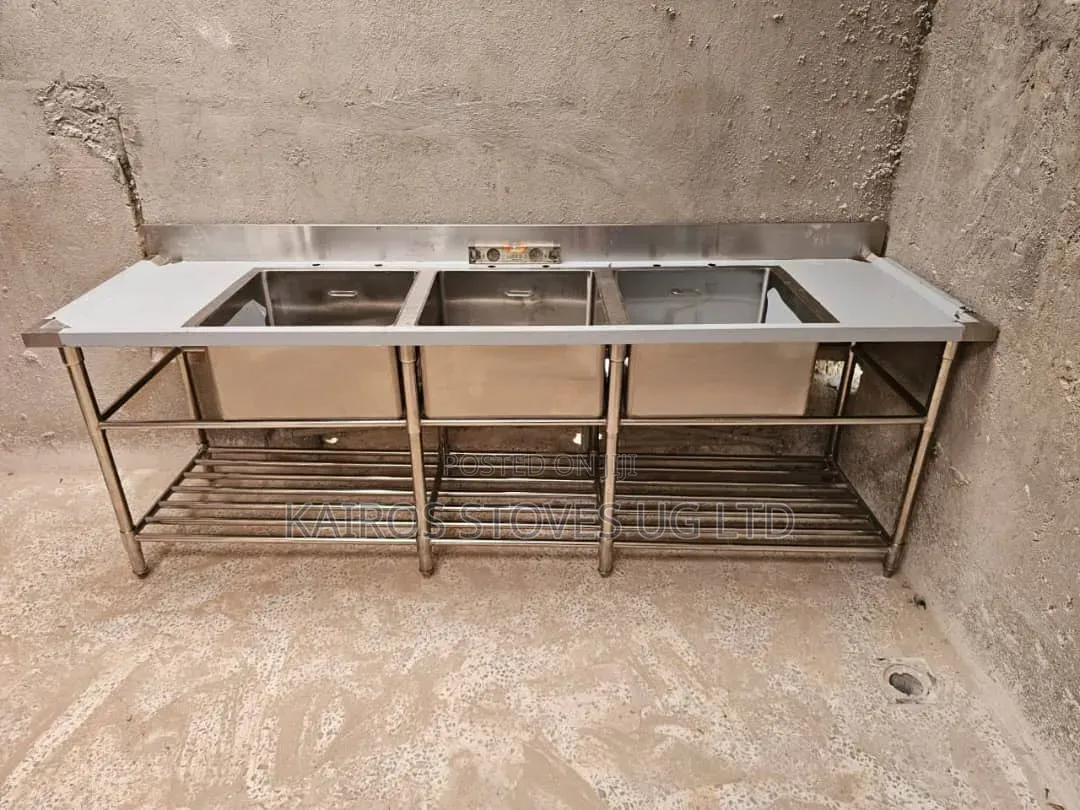 Commercial 3 Compartment Stainless Steel Sink- Heavy Duty for Restaura