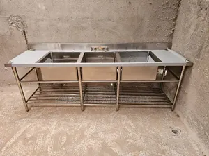 Commercial 3 Compartment Stainless Steel Sink- Heavy Duty for Restaura