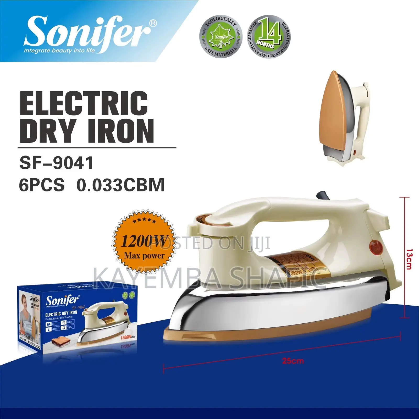 Sonifer Heavy Duty Electric Dry Iron SF-9022 - 1200W