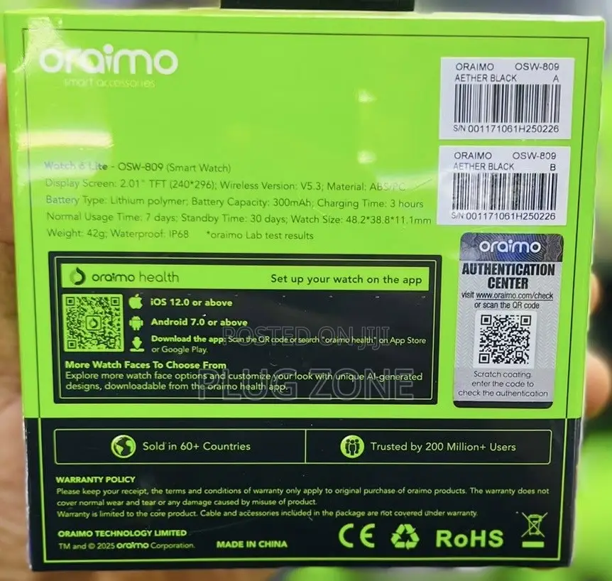 Oraimo Watch 6 Lite