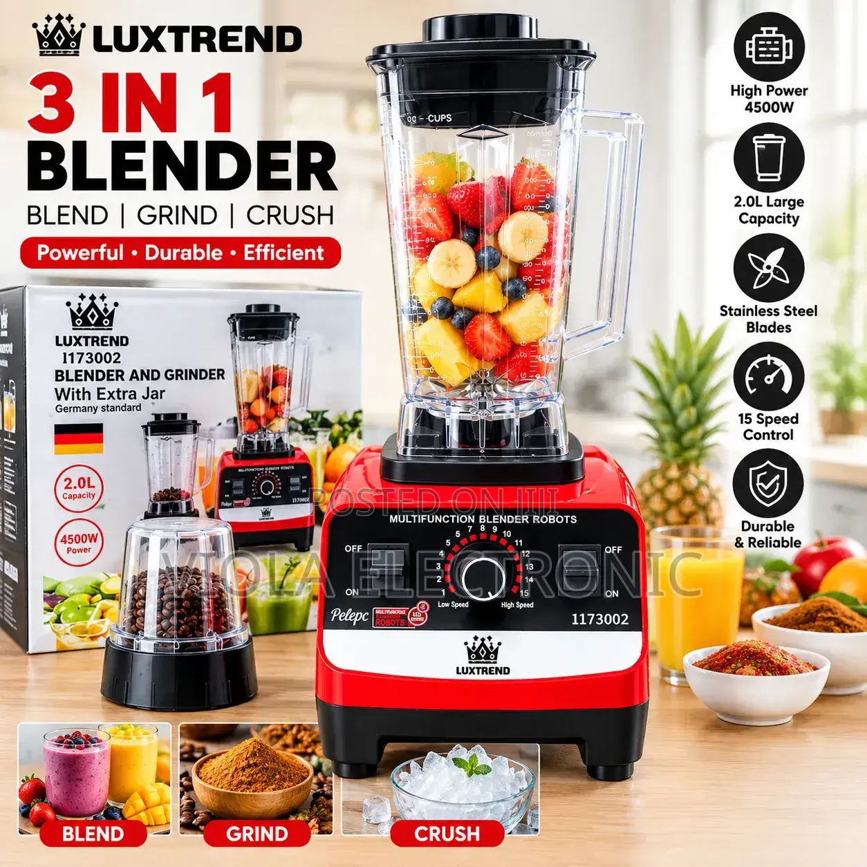 Commercial Blender Luxtrend 2 in 1