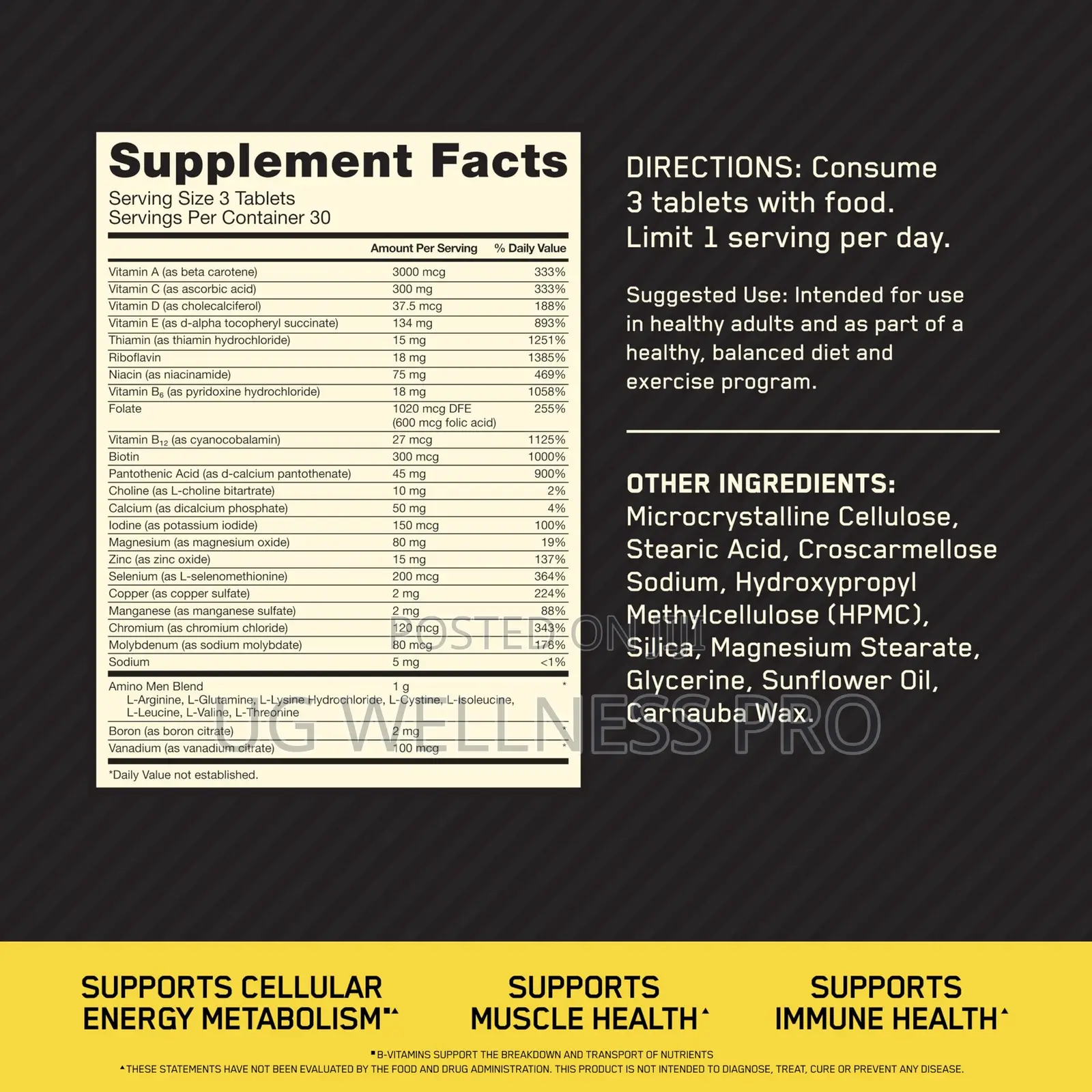 Optimum Nutrition Opti-Men Multivitamin 90 Tablets (30 Servings)