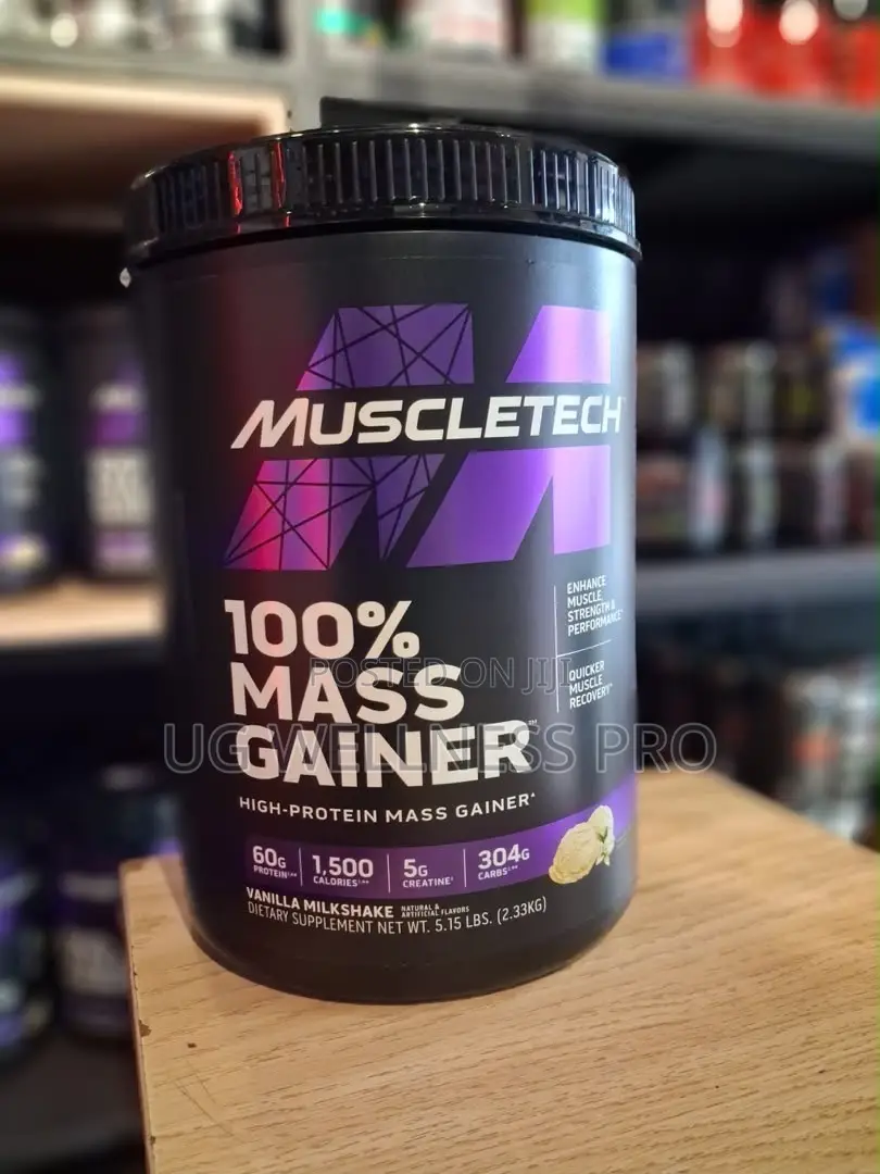 MuscleTech 100% Mass Gainer Powder 2.3kg Vanilla Milkshake 7 Servings