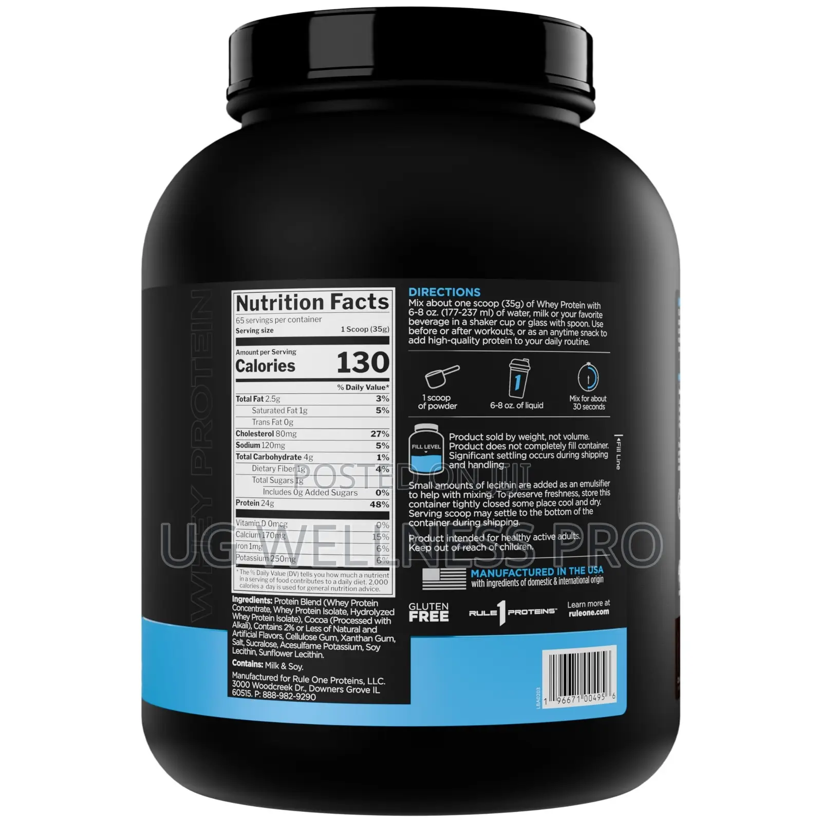 Rule 1 Proteins R1 Protein Whey Isolate 65 Servings - Chocolate Fudge
