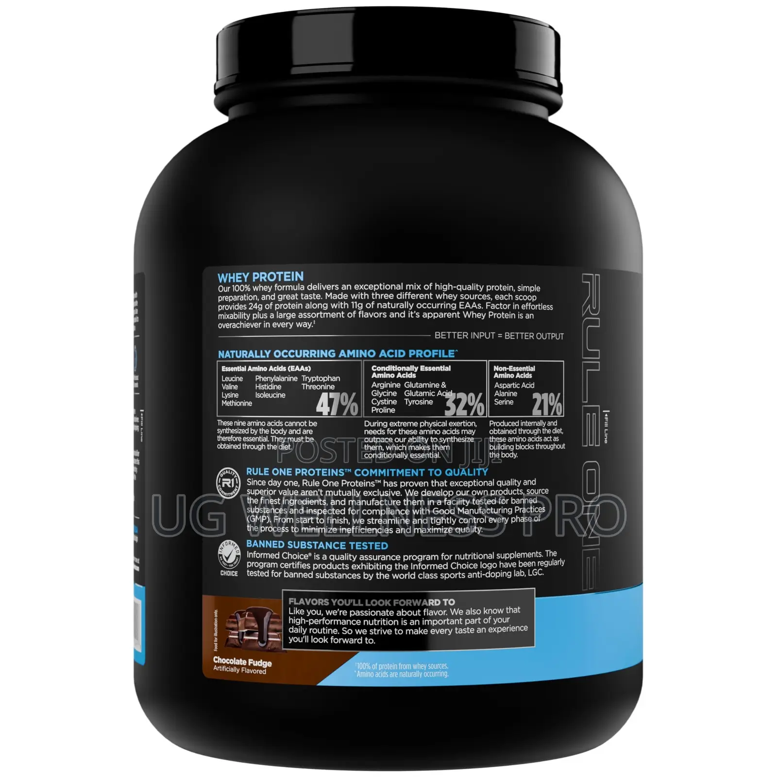 Rule 1 Proteins R1 Protein Whey Isolate 65 Servings - Chocolate Fudge