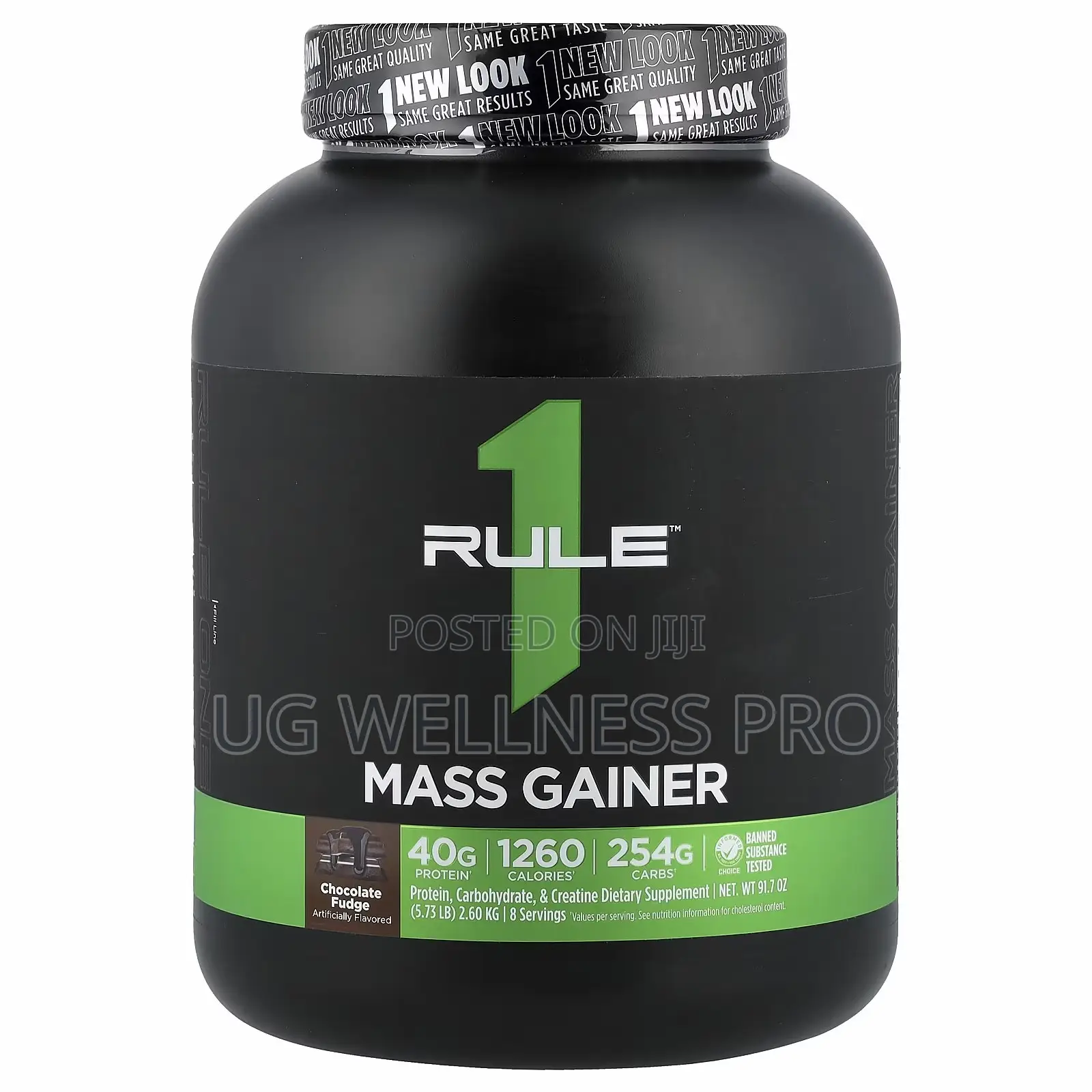 Rule 1 LBS High-Calorie Mass Gainer 2.6kg Chocolate Fudge (8 Servings)