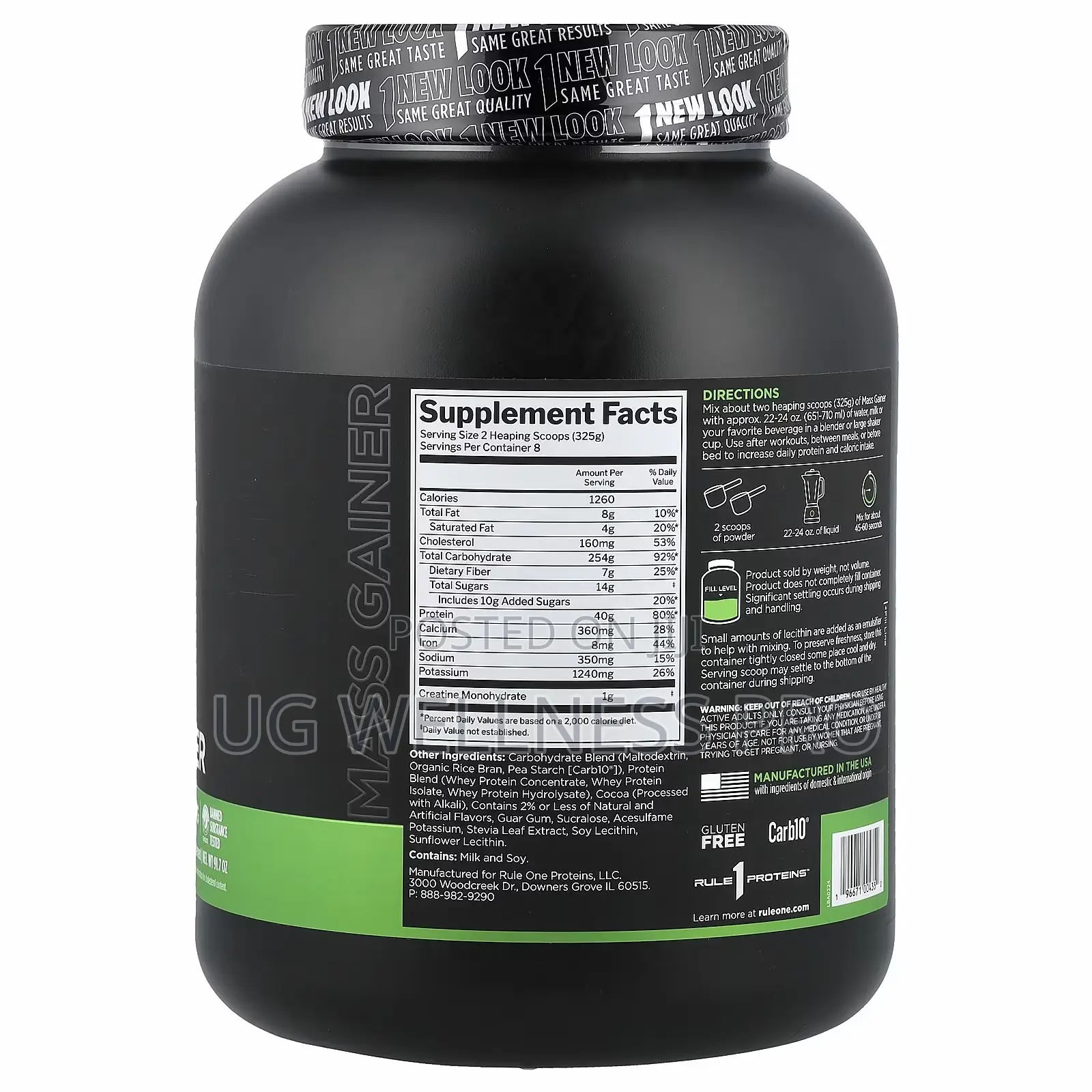 Rule 1 LBS High-Calorie Mass Gainer 2.6kg Chocolate Fudge (8 Servings)