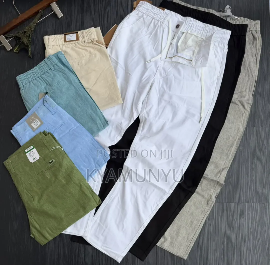 Casual Men's Linen Drawstring Trousers.
