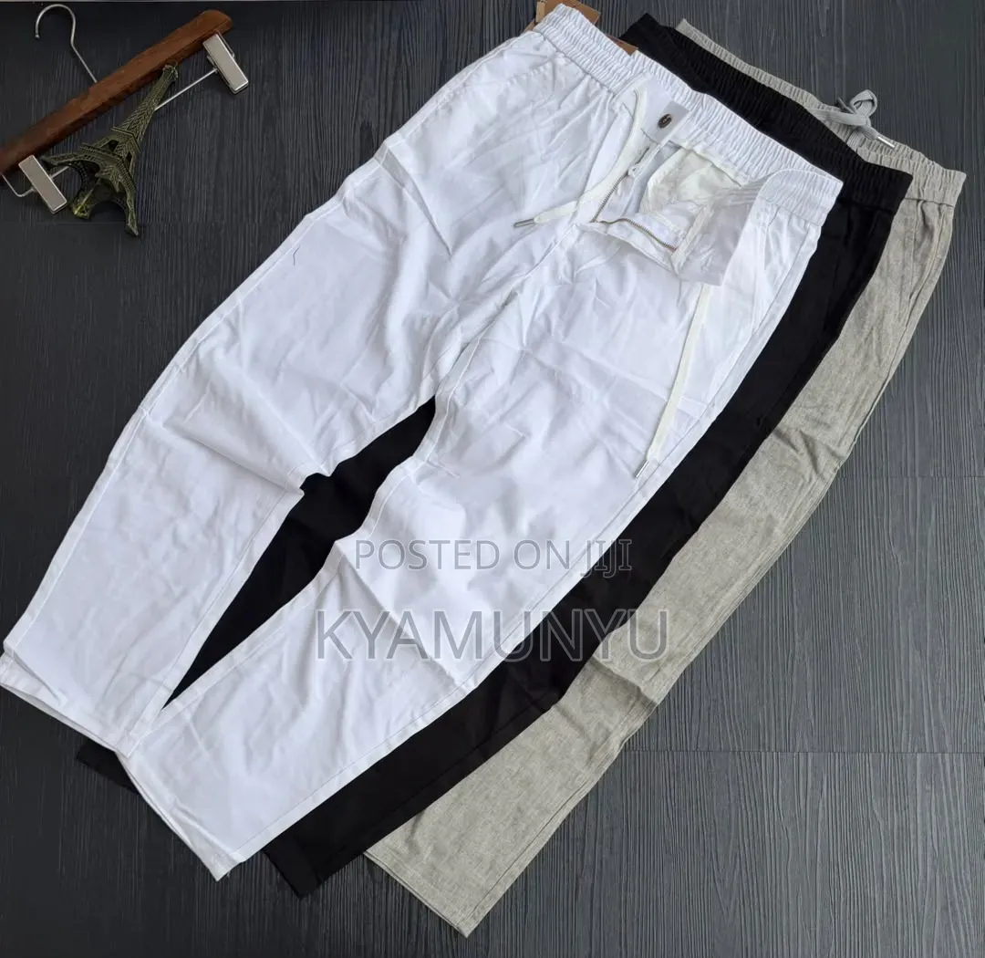 Casual Men's Linen Drawstring Trousers.