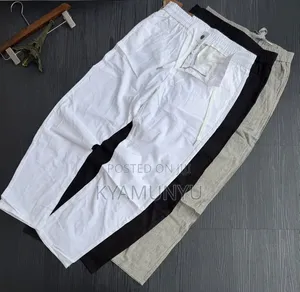 Casual Men's Linen Drawstring Trousers.