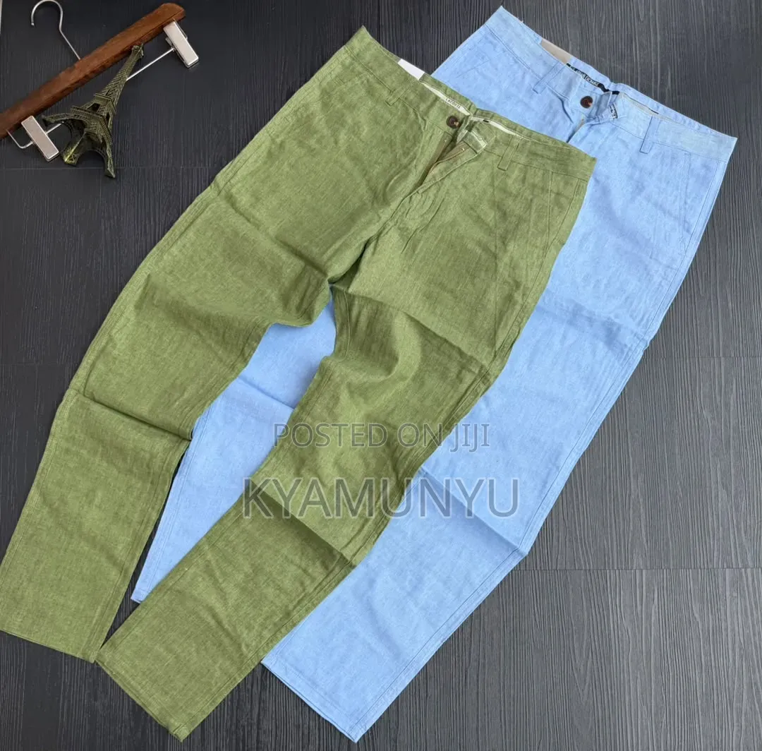Casual Men's Linen Drawstring Trousers.