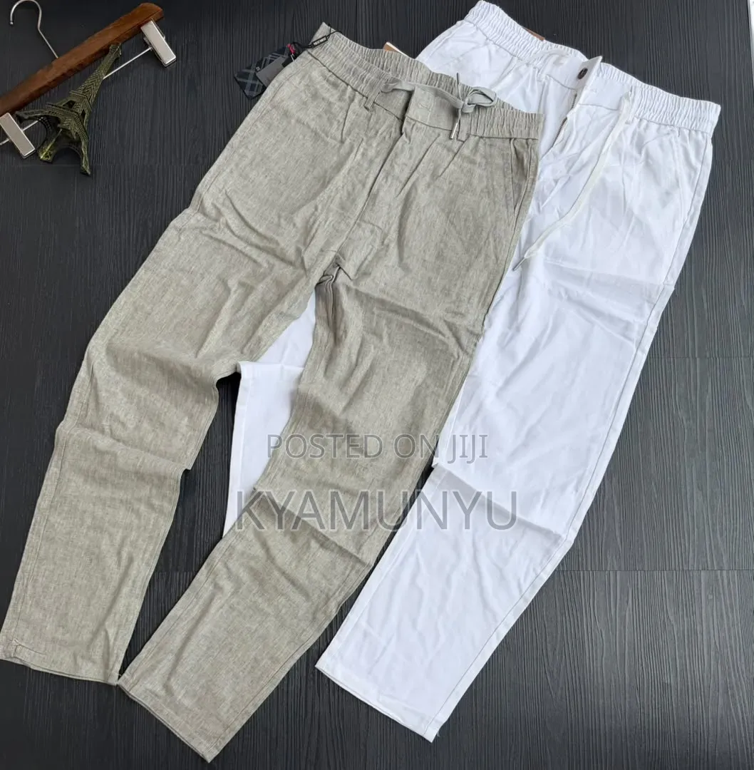 Casual Men's Linen Drawstring Trousers.