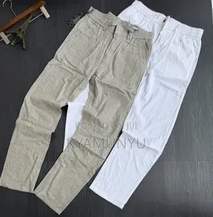 Casual Men's Linen Drawstring Trousers.