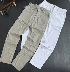 Casual Men's Linen Drawstring Trousers.