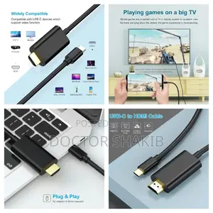 USB Type-C to HDMI Cable Supporting Ultra HD