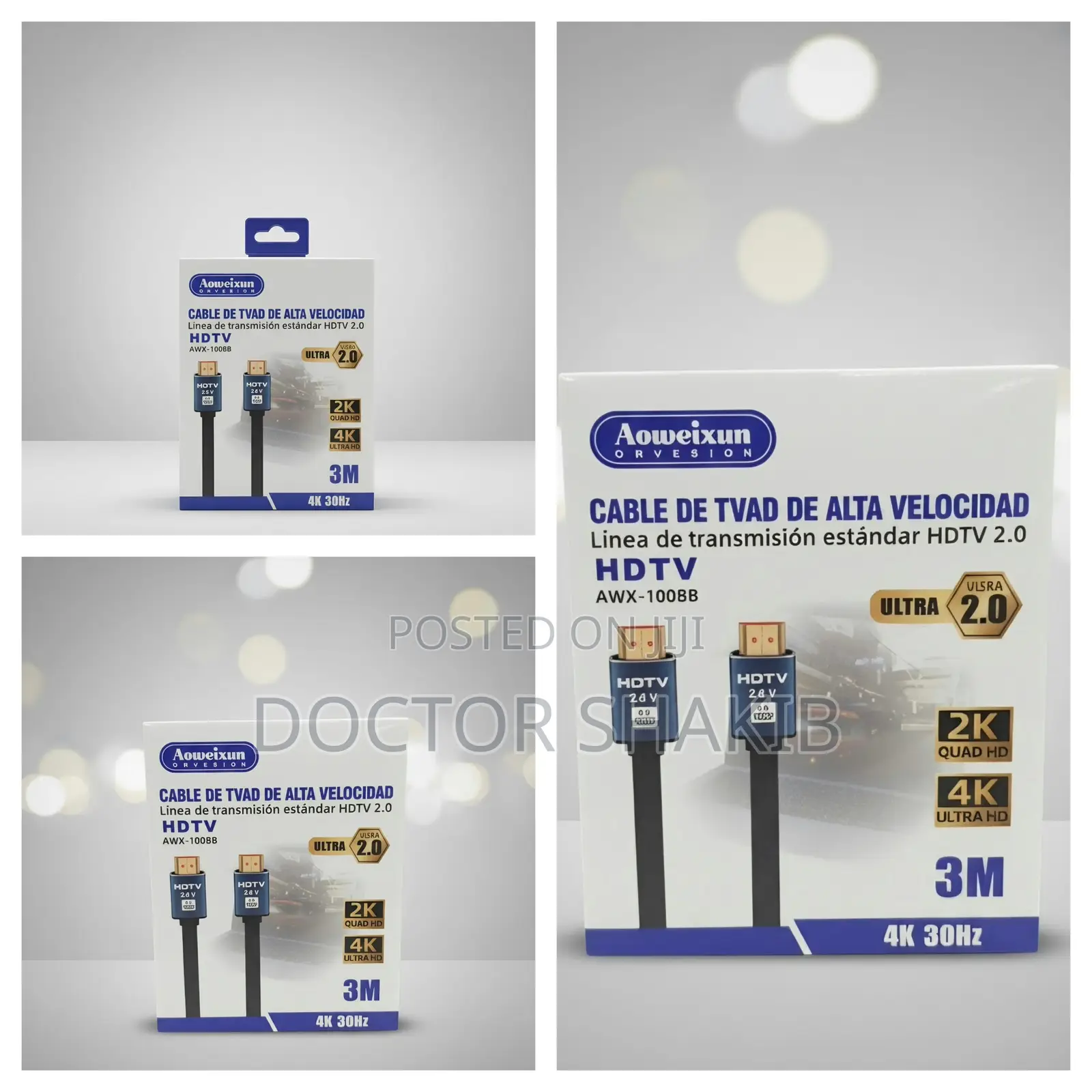 3-Meter High-Speed HDMI 2.0 Cable Supporting Resolution