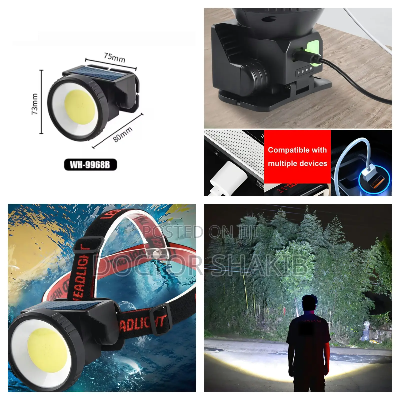 Solar Powered LED Headlamp