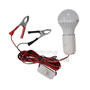 12V LED Work Light Bulb With Battery Alligator