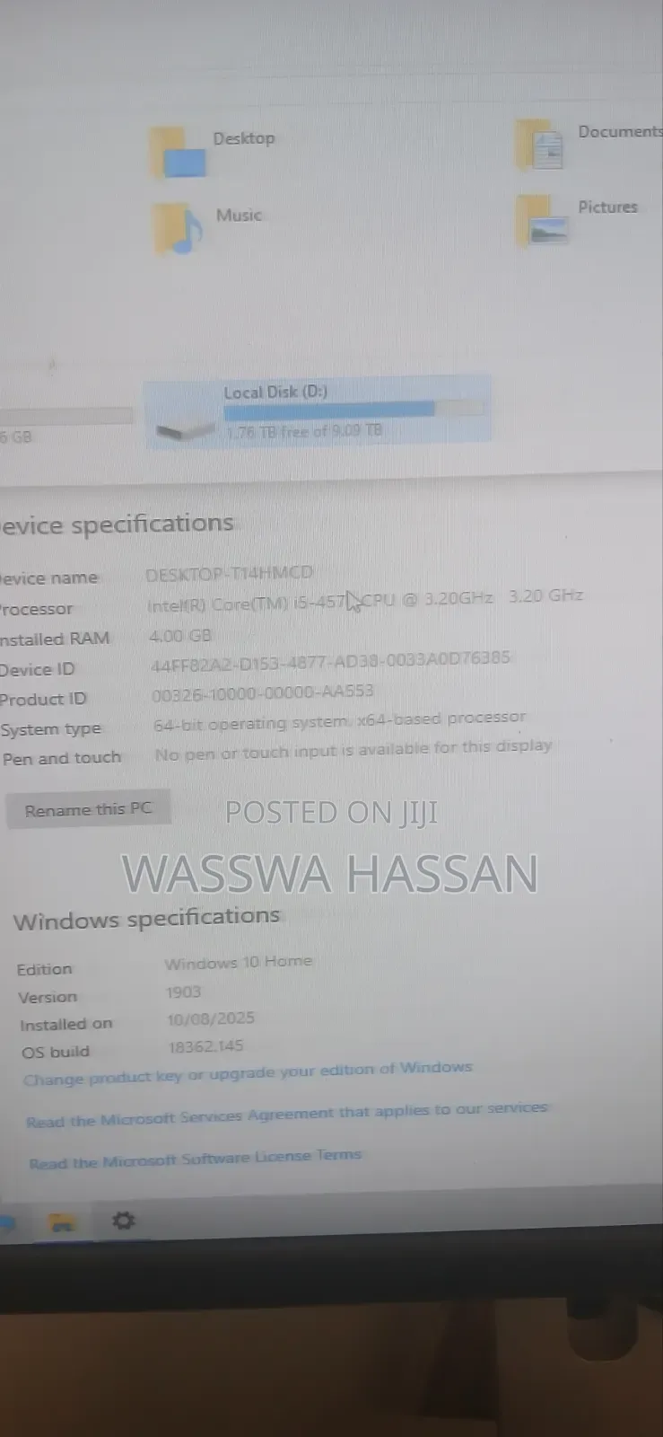 Desktop Computer Dell Optiplex 7020 4GB Intel Core i5 HDD+SSD 6T