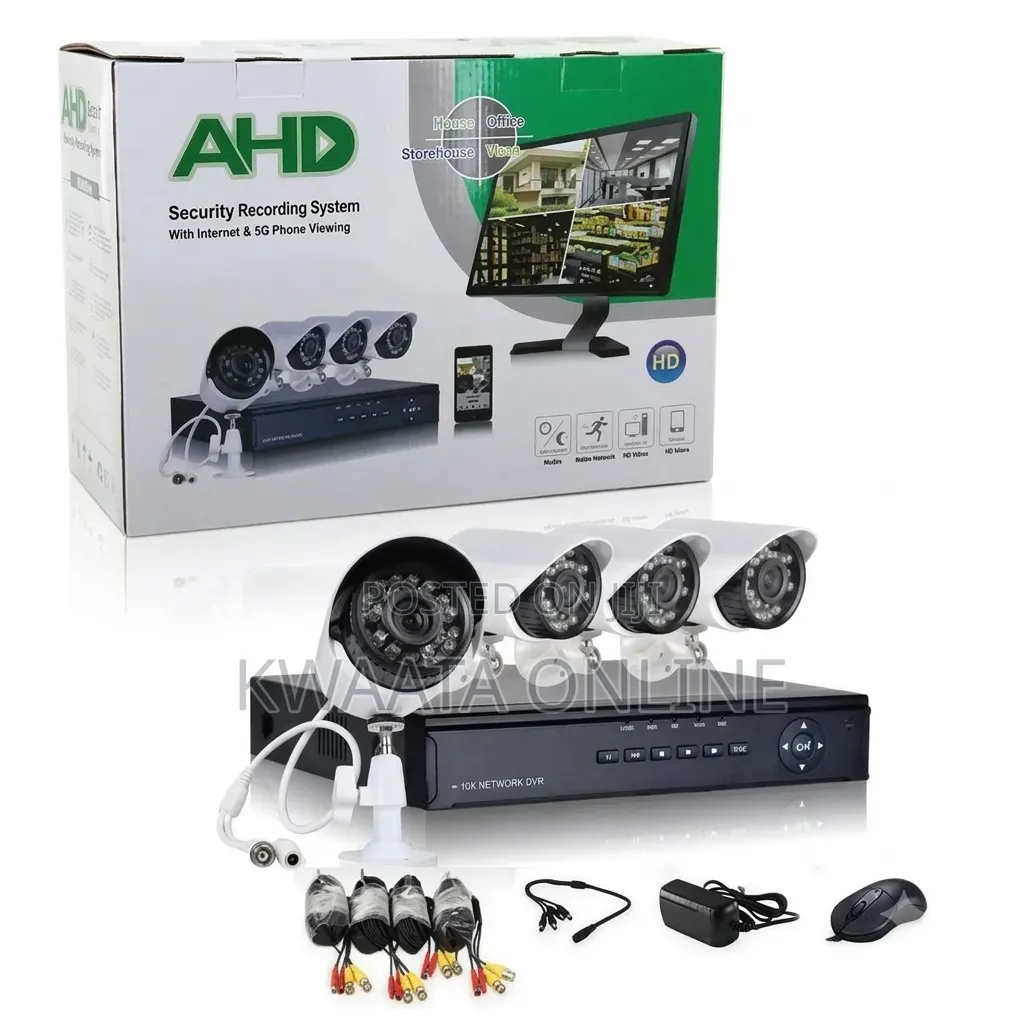 AHD 4-Camera Security System Kit Full HD With DVR 5G Phone Viewing