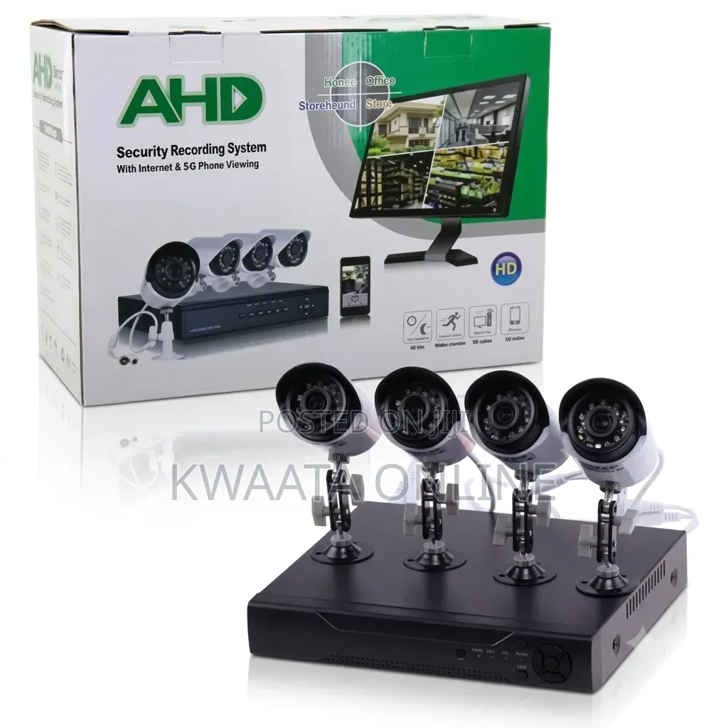 AHD 4-Camera Security System Kit Full HD With DVR 5G Phone Viewing