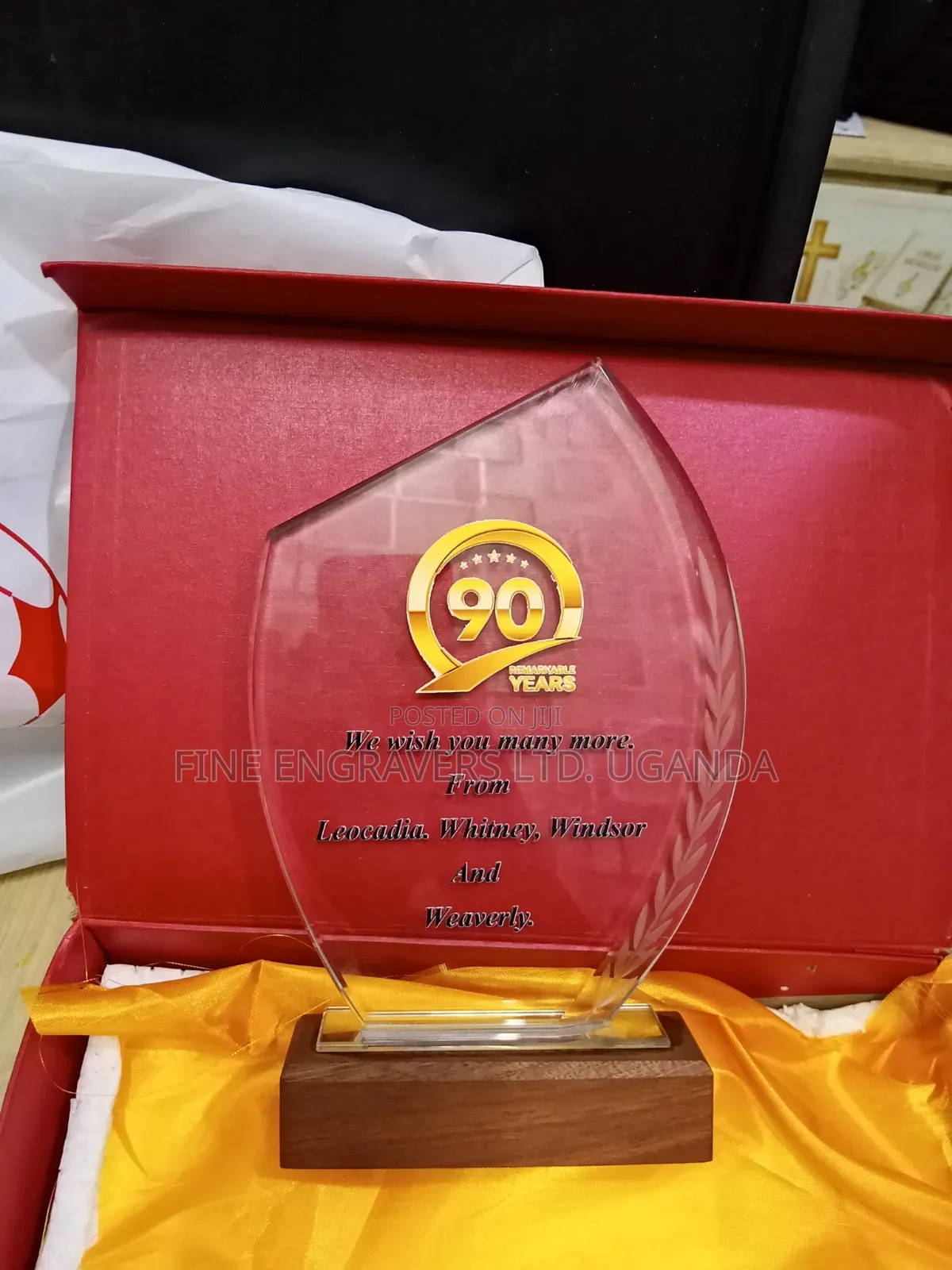 Glass and Wood Awards Engravings