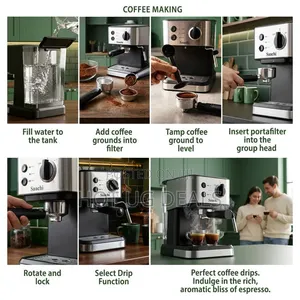 Saachi NL-COF-7068 Coffee Maker With 1.5L Detachable Water Tank, 1050W